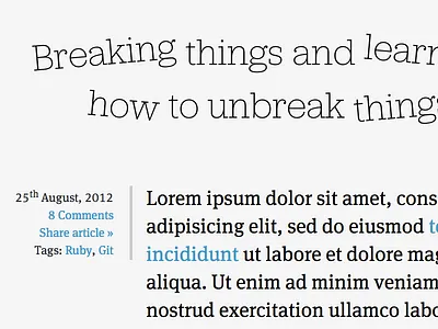 Playing around css3 ff meta serif type website