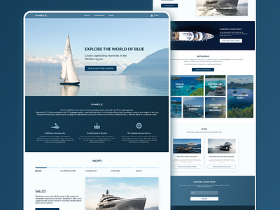 Yacht Charter - Landing Page charter clean color creative dailyui design home homepage landing landing page landingpage layout minimal redesign web web design webdesign website website design yacht