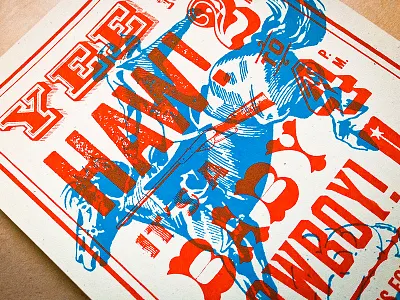 Yee Haw! screen print type
