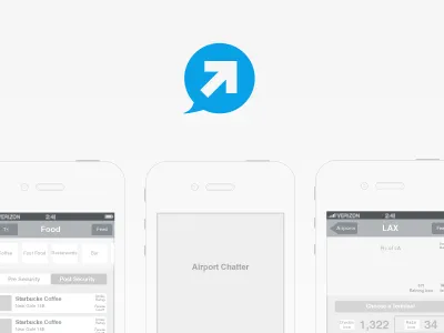 Airport Chatter Wireframes airport airport chatter app iphone wireframes