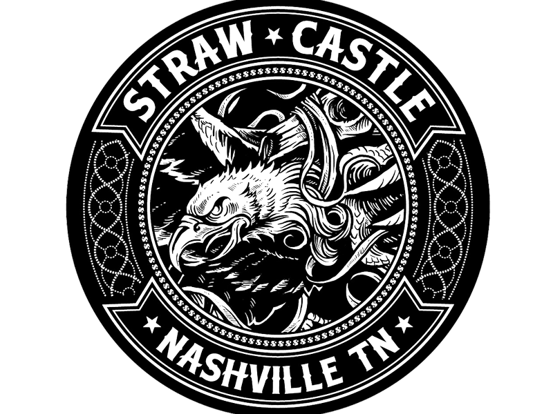 Straw Castle - Sticker Set americana art branding castle derrick derrick castle design drawing eagle graphic design headdress illustration nashville nashvillemafia straw castle wolf