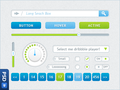 [Freebie] Light Blue-Green UI Kit blue green light ui ui kit