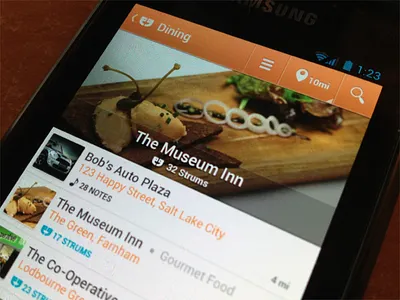 Discover @2x 4 android app blue business discover discovery glass google jellybean orange texture vector