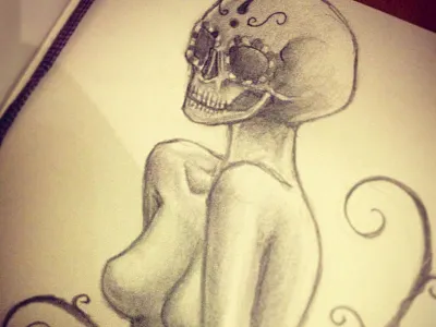 Candy Skull #2 candy moleskin sketch skull