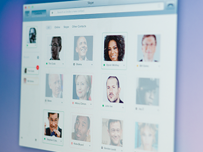 Skype Redesign colors concept cs6 design illustrator photoshop screen skype type typography ui user interface vector