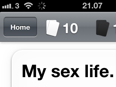 Cards Against Humanity Webapp: My sex life. cards css3 game html html5 ios javascript webapp webkit wip