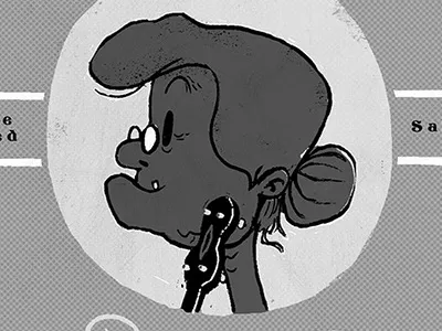 One Eyed Sally banjo grayscale lawhammer packaging sally vintage weirdink