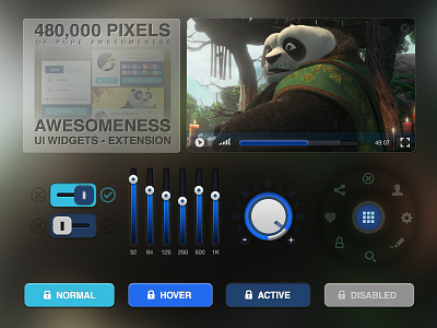 Awesomeness Ui Widgets Extension - Free Psd download free freebie gui interface kit login menu navigation psd resources ui widgets