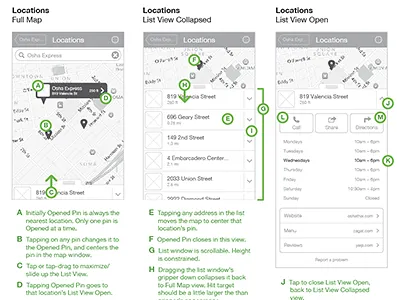 Thanx Locations wireframes app ios iphone map mobile thanx ui ux wireframe