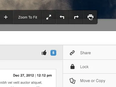 Preview comments menu ui