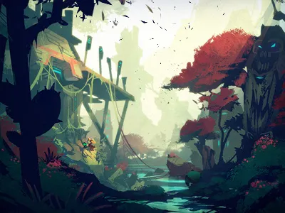 The Hideaway environment illustration painting vista