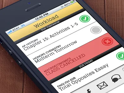 Education App (WIP) concept education iphone list workload