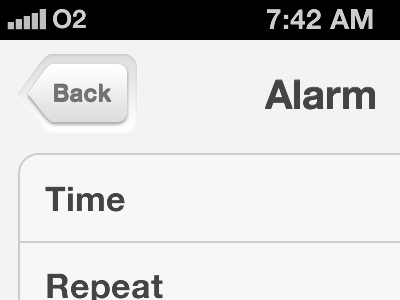 Settings Menu alarm app clean ios iphone radio settings weather white