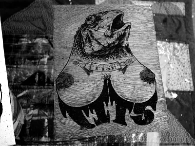 Fishtits Wood Transfers boobs fish tits