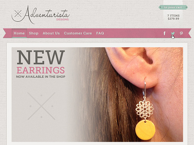 Adventurista Header Design awaken awaken company awaken design awaken design company bigcartel header minimal navigation online shop online store simple texture web web design webdesign website website design