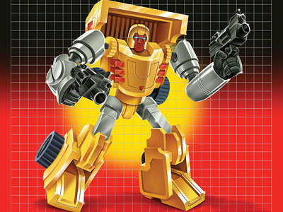 Robo - Done 80s airbrush gun illustration robot toy transformers