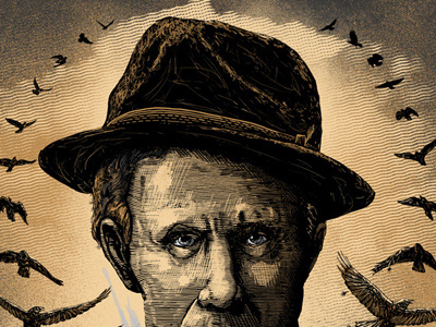 Black Wings crows diy folk screenprint tom waits