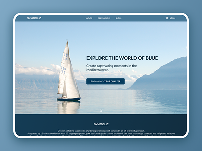 Yacht Charter - Landing Page charter clean color creative dailyui design home homepage landing landing page landingpage layout minimal redesign web web design webdesign website website design yacht