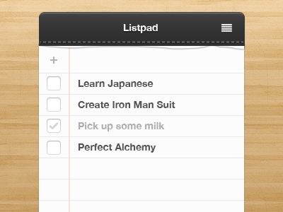 Listpad clean free pad psd