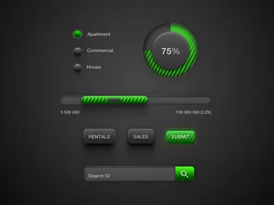 UI Set design fresh graphic identity layout manual photoshop ui user