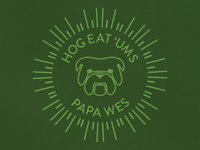 Hog Eat 'Ums badge brandon bulldog dog illustration line tshirt