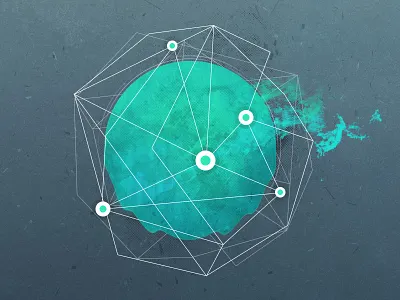 Planet Neila blue circle green lines planet space texture white