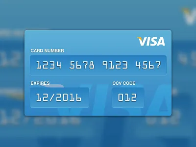 Credit Card Form blue credit card form ios ipad iphone visa