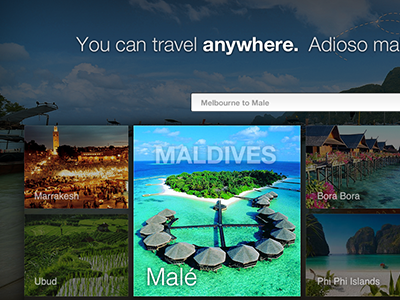 Adioso adioso destination flights grid hover startup travel travel porn