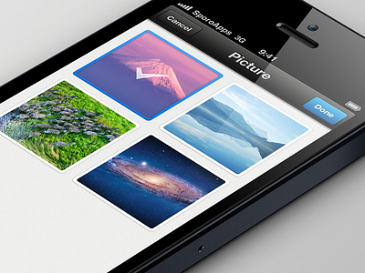 Select of image on dashboard ios iphone
