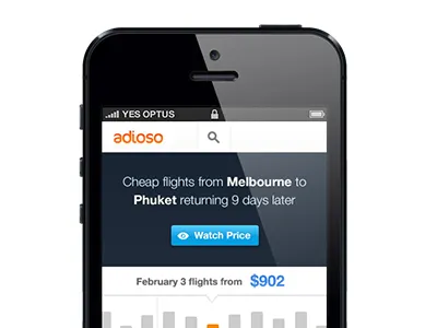 Adioso mobile mockups flight flights iphone itinerary mobile responsive results search ui