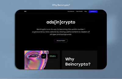 Crypto ADS website design graphic design ui ux