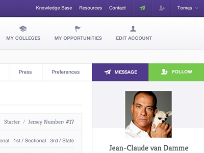 Dashboard (public profile) adobe fireworks button dashboard fireworks follow icons menu message navigation tabs ui