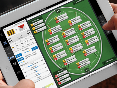 Aussie Rules iPad app app apple aussie rules australia bar field ios ipad lineup pitch scrubber sport sportsmate teams ui ux
