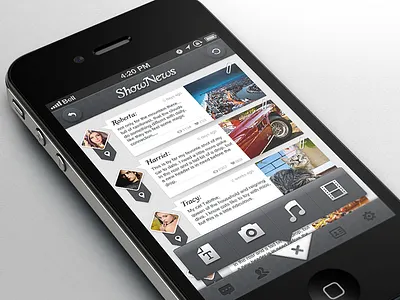 ShowNews app app feed ios iphone news ui