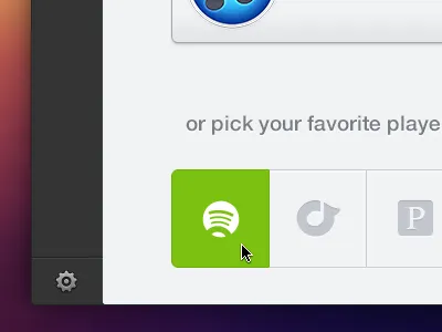 Pick your player | Mac OS App app button itunes mac mac app musixmatch mxm os osx pandora rdio settings spotify