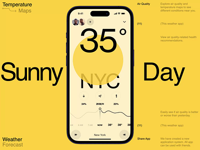 Weather animation book design illustration interface ios iphone motion news slide weather