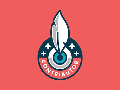 Badge No. 2 2x badge design feather illustration ink patch pen quill series writing