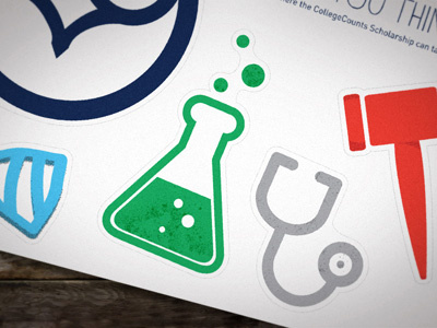 UBT Sticker beaker bow tie gavel healthcare illustration kiss cut owl science stickers