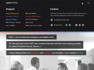Portfolio Drop Down Menu design obama portfolio