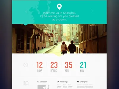 Scavenger Hunt clean clock flat green layout minimal orange timer travel ui ux web website