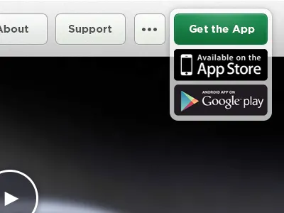 Get The App Menu + Landing Page app store button car dropdown google play hover menu ui