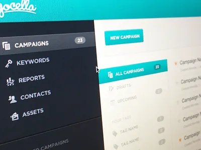 Gocella Campaign Collection View app gocella icons interface menu teal ui ux