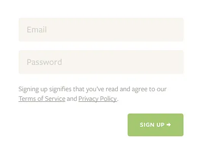 Signup form freight sans small caps