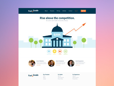 FastGrade Homepage bank blue clean colorful fastgrade finance homepage illustration splash white