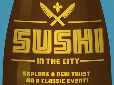 Sushi in the City bottle fleur de lis knives louisville soy sauce sushi