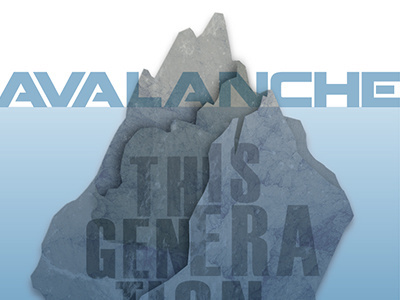 Iceberg illustration typography