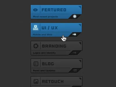 Vertical Navigation Redesign (2013) buttons cybertech nav ui ux wen