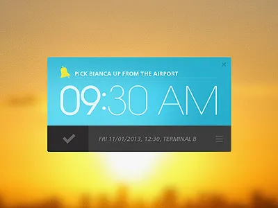 Remind~Me Widget app blue icons minimal orange reminder typography ui windows