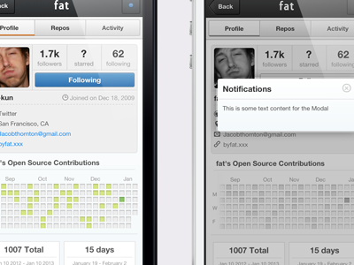 Profiles & Modals github ios ratchet webapp