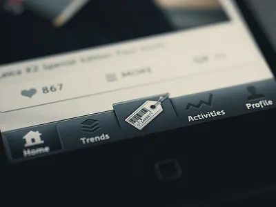 Tap Bar activities app apple application buttons design home icons iphone 5 madebyvadim profile tag tap bar texture trends